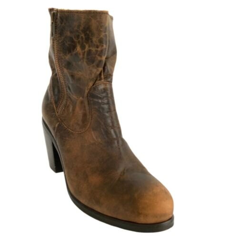 Corral Leather Distressed Short Boots Brown 10